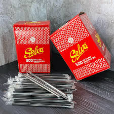 Pitillo Envuelto Negro 7 3/4"