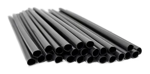 Pitillo Envuelto Negro 7 3/4"