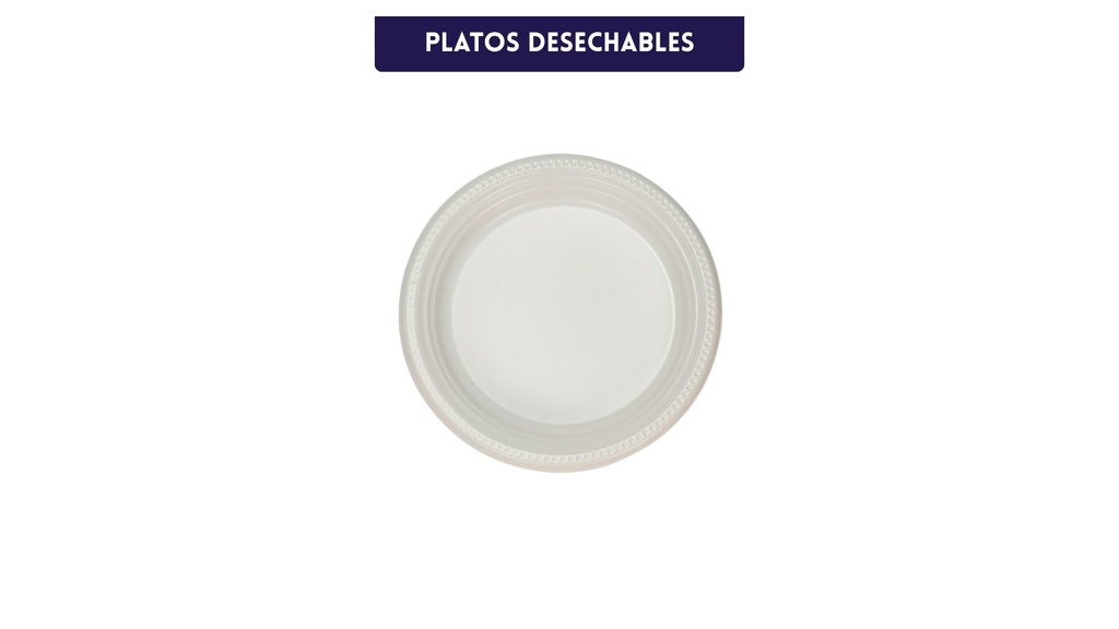 Plato Desechable Blanco Liso 5"