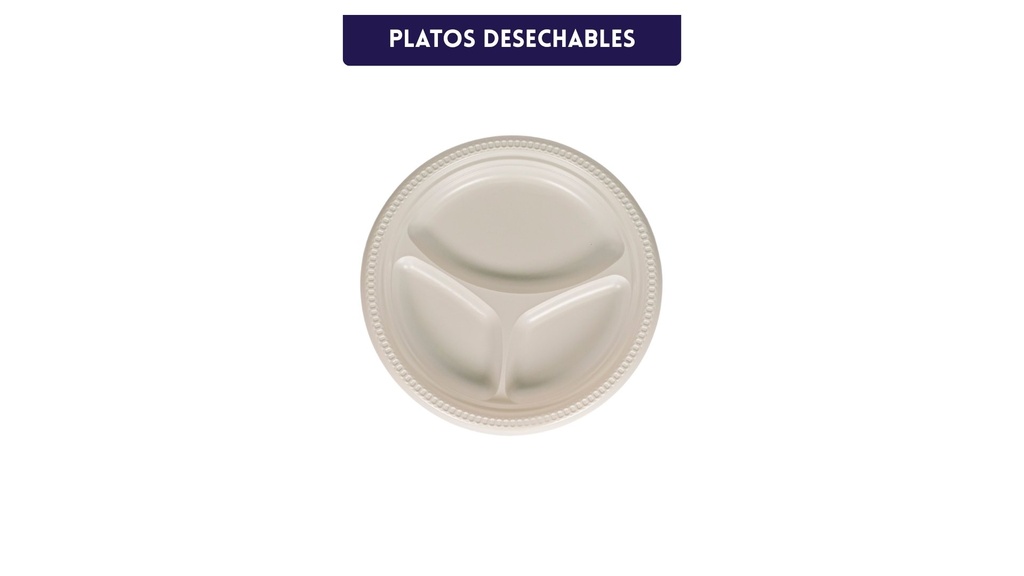 Plato Desechable Blanco Dividido 8"