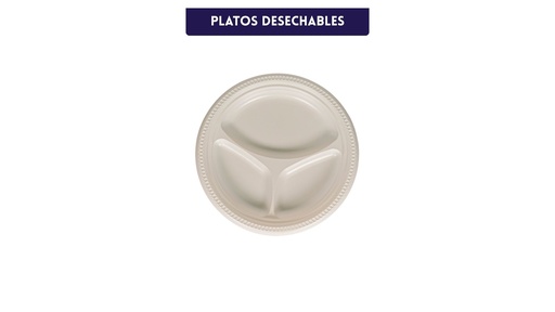 [STPHW-01030009] Plato Desechable Blanco Dividido 10 1/4"